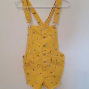 Tinseltown Yellow Overalls Romper SZ M